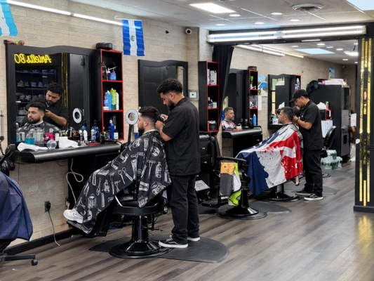 Haircut in progress